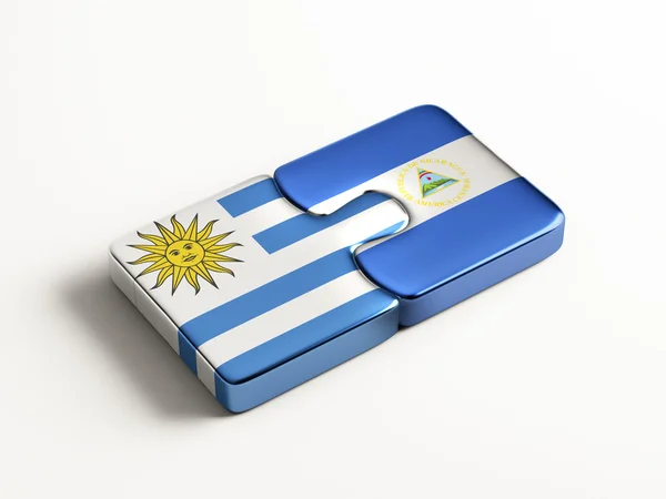 Uruguay Nicaragua Puzzle Concepto — Foto de Stock