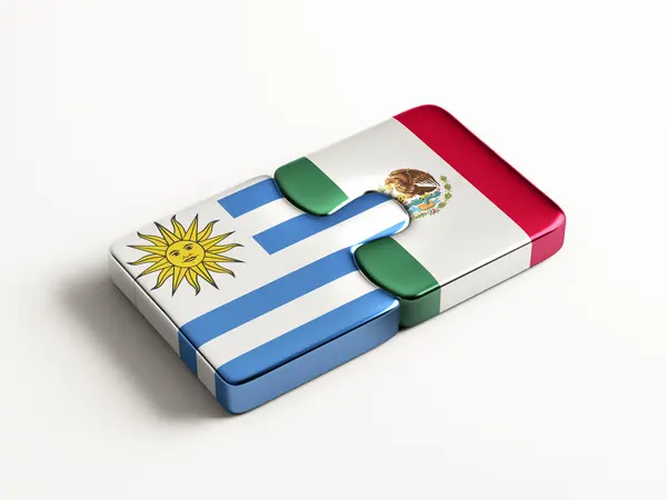 Uruguay México Puzzle Concept — Foto de Stock