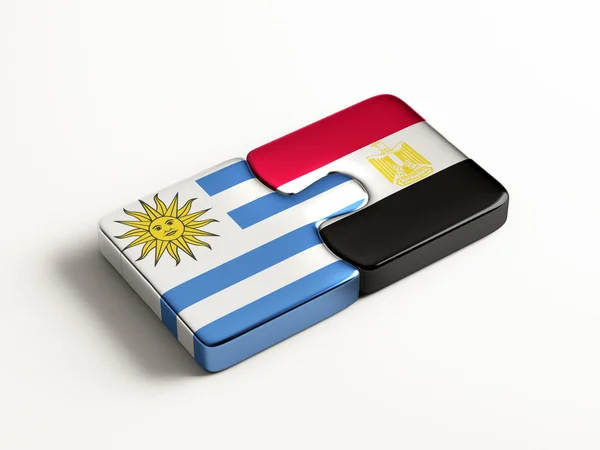 Uruguay Egipto Puzzle Concepto — Foto de Stock