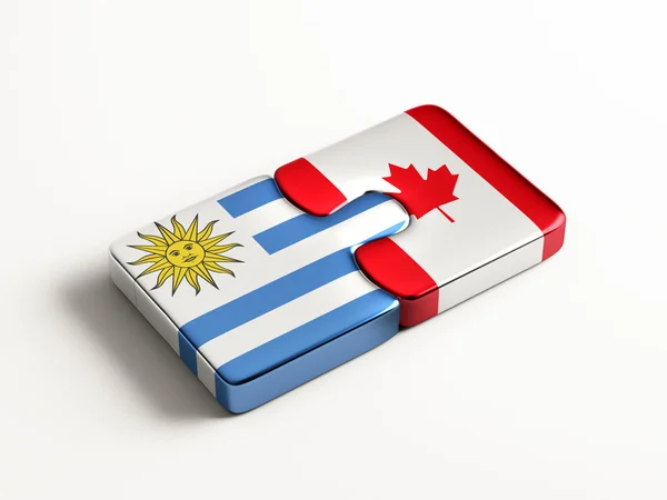 Uruguay Canadá Puzzle Concepto — Foto de Stock