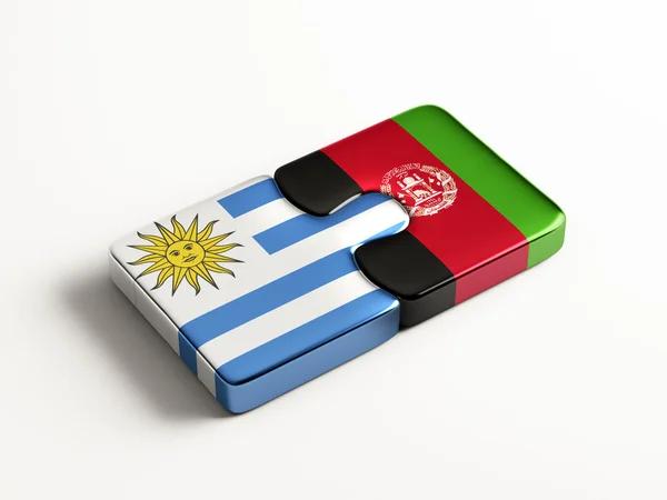 Uruguay Afghanistan Puzzle Concept — Stock Photo, Image
