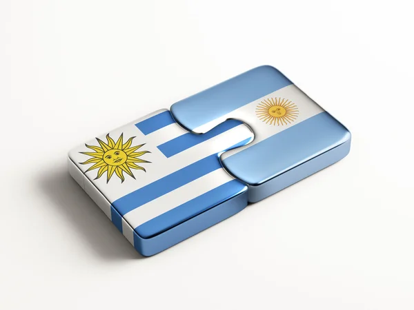 Uruguay Argentina Puzzle Concepto — Foto de Stock