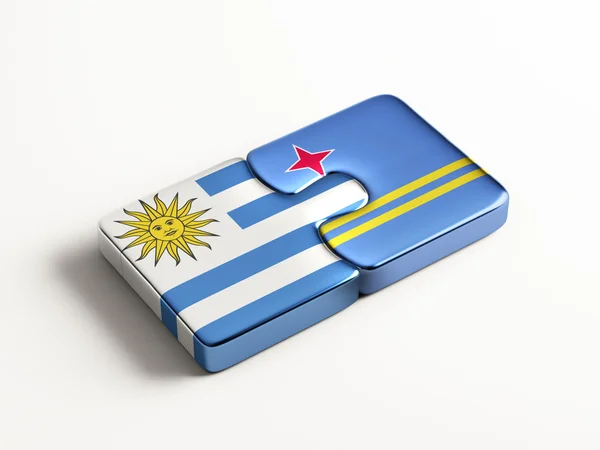 Uruguay Aruba Puzzle Concept — Stock Photo, Image
