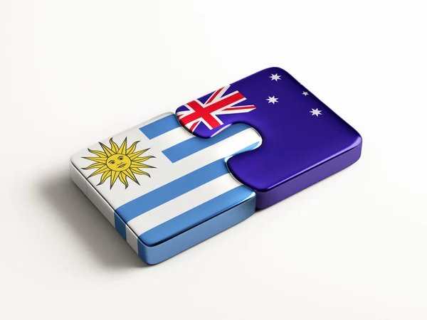 Uruguay australia puzzle konzept — Stockfoto