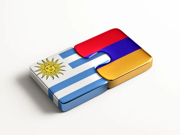 乌拉圭亚美尼亚拼图概念 — 图库照片