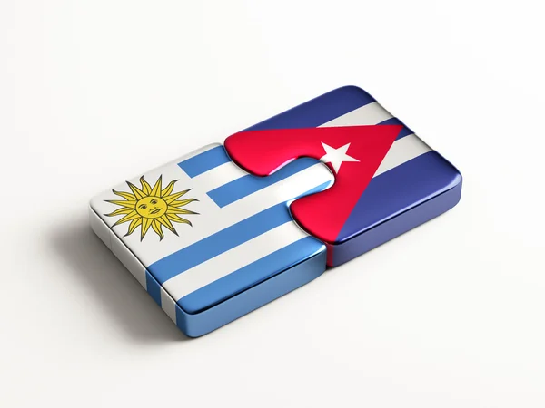 Uruguay Cuba  Puzzle Concept — Stock Photo, Image