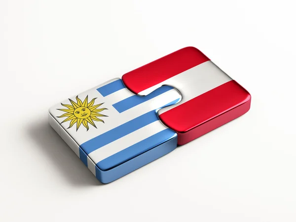 Uruguay Austria Puzzle Concepto — Foto de Stock