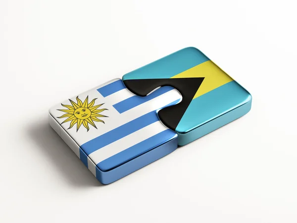 Uruguay Bahamas Puzzle Concepto — Foto de Stock