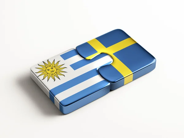 Uruguay Suecia Puzzle Concepto — Foto de Stock