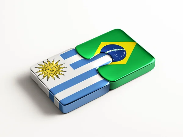 Uruguay Brasilien pussel koncept — Stockfoto