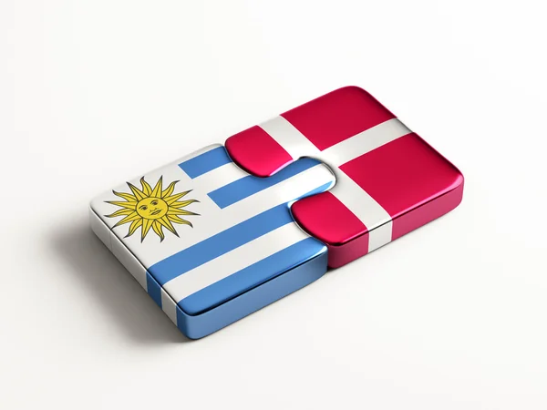 Uruguay Dänemark Puzzle-Konzept — Stockfoto