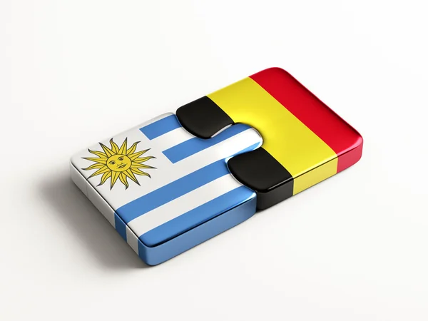 Uruguay Belgium  Puzzle Concept — Stock Photo, Image