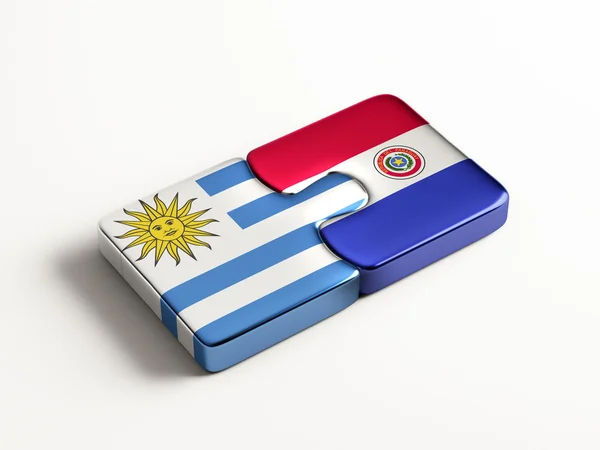 Paraguay Uruguay Puzzle Concepto — Foto de Stock