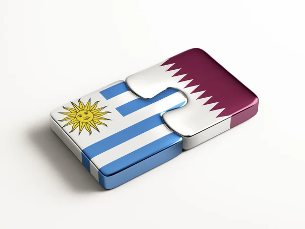 Qatar Uruguay Puzzle Concepto — Foto de Stock