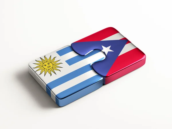 Puerto Rico Uruguay Puzzle Concepto — Foto de Stock
