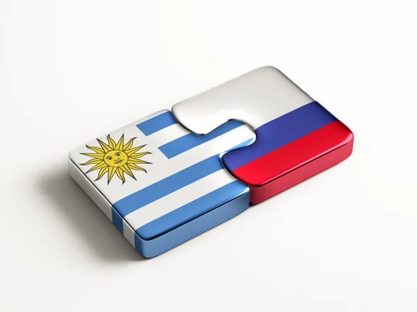 Rusia Uruguay Puzzle Concepto — Foto de Stock