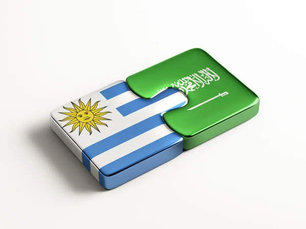 Arabia Saudita Uruguay Puzzle Concepto — Foto de Stock