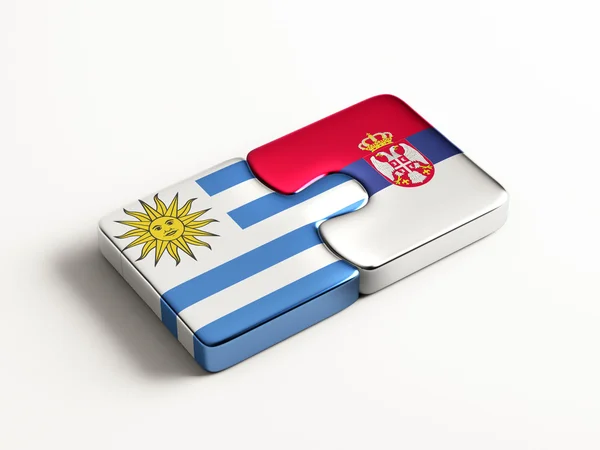 Serbia Uruguay  Puzzle Concept — Stock Photo, Image