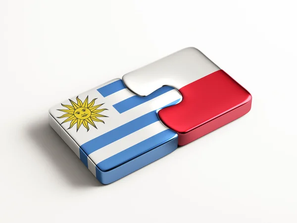 Pologne Uruguay Puzzle Concept — Photo