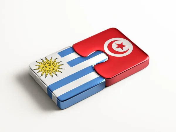 Tunisie Uruguay Puzzle Concept — Photo