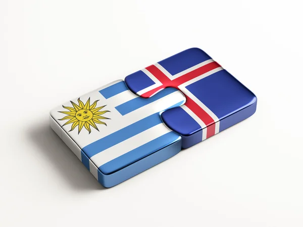 Islandia Uruguay Puzzle Concepto — Foto de Stock