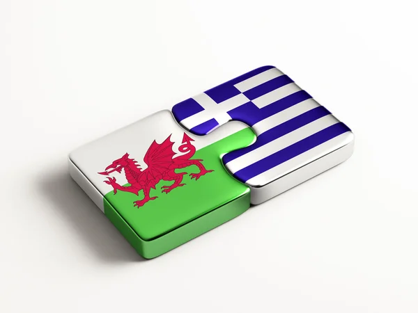 Wales Grécia Puzzle Concept — Fotografia de Stock