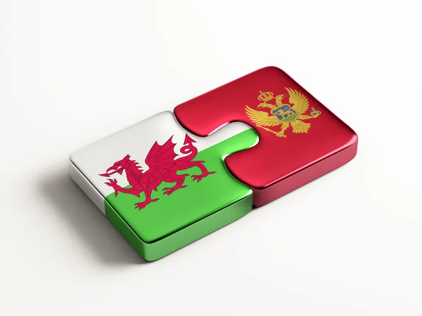 Wales Montenegro Puzzle Concept — Stock Photo, Image