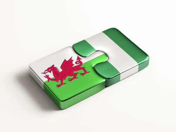 Wales Nigéria Puzzle Concept — Fotografia de Stock