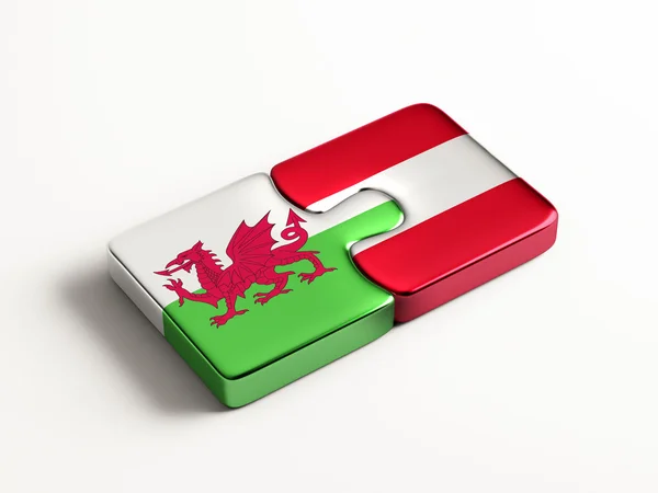 Wales Oostenrijk puzzel Concept — Stockfoto