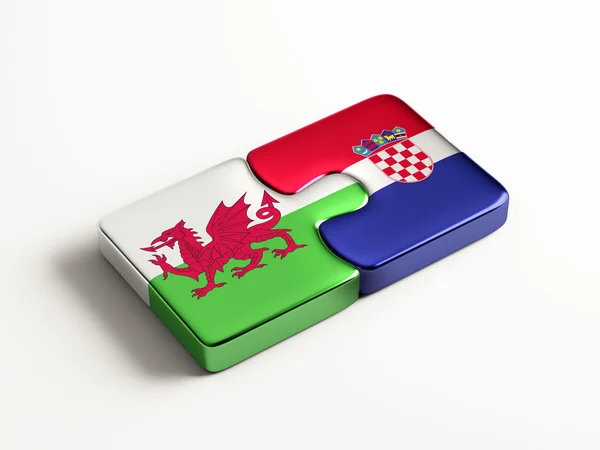 Wales Croácia Puzzle Concept — Fotografia de Stock