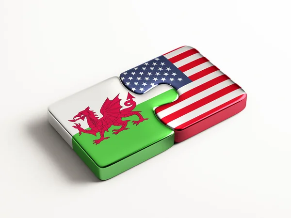País de Gales Estados Unidos Puzzle Concept — Fotografia de Stock