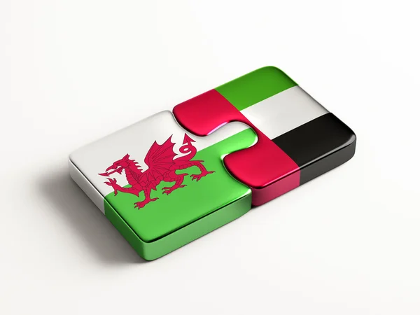 Wales Verenigde Arabische Emiraten puzzel Concept — Stockfoto