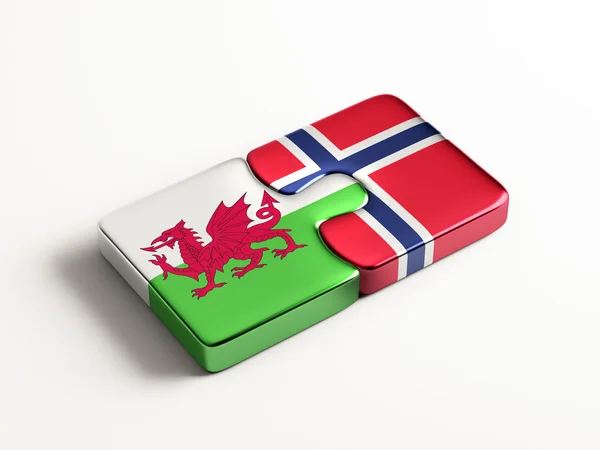 Norvegia Galles Puzzle Concept — Foto Stock