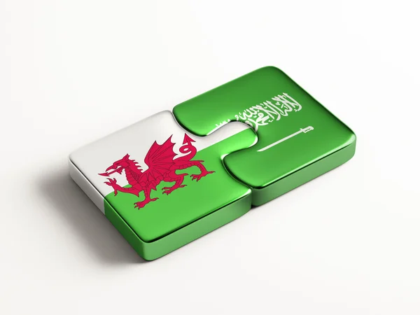 Saudi Arabia Wales  Puzzle Concept — Stock Photo, Image