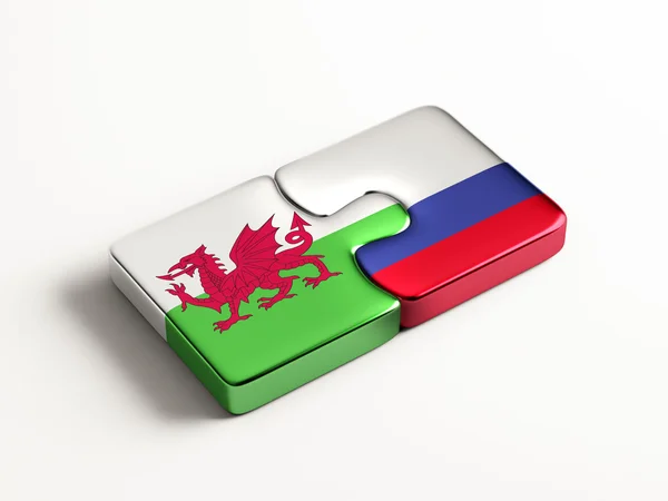 Russia Wales  Puzzle Concept — Stock Photo, Image