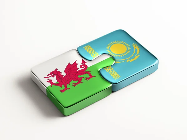 Cazaquistão Wales Puzzle Concept — Fotografia de Stock