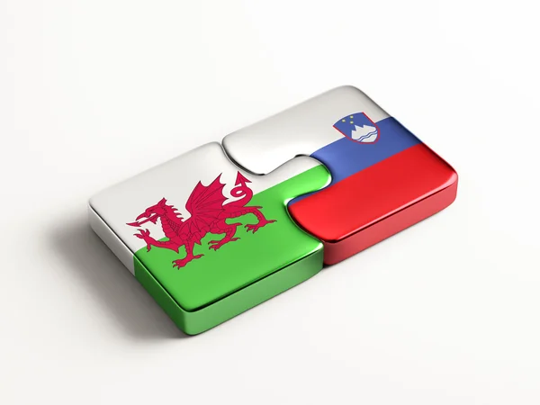 Eslovénia Wales Puzzle Concept — Fotografia de Stock