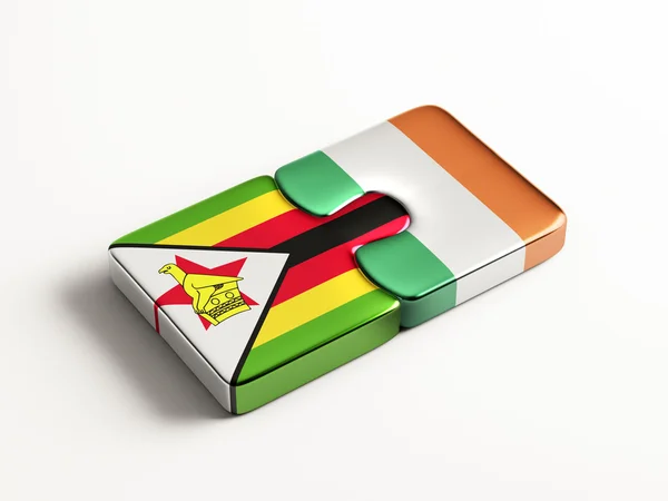 Zimbabwe Irlanda Puzzle Concepto —  Fotos de Stock