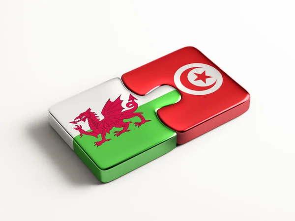 Tunísia Wales Puzzle Concept — Fotografia de Stock
