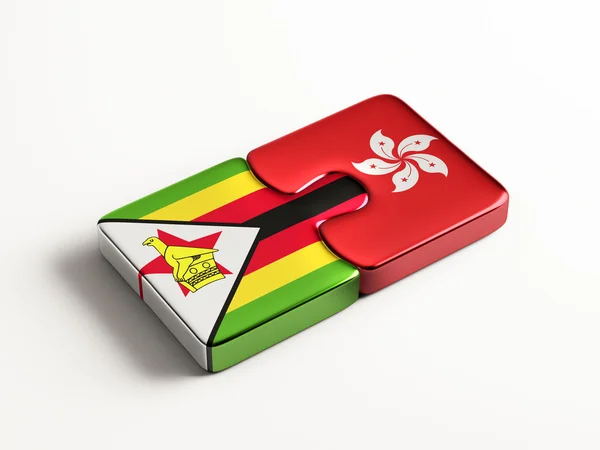Zimbabue Hong Kong Puzzle Concept —  Fotos de Stock