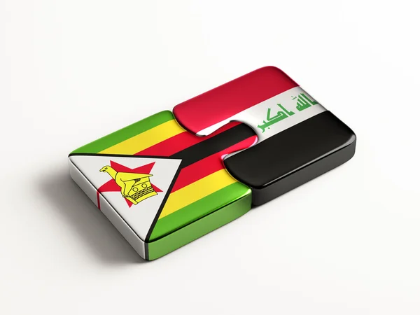 Zimbabwe Iraq Puzzle Concepto —  Fotos de Stock