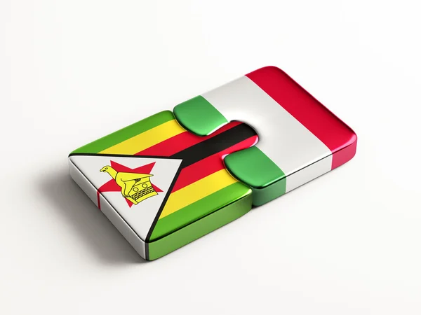 Zimbabwe Italy  Puzzle Concept — Stock Photo, Image