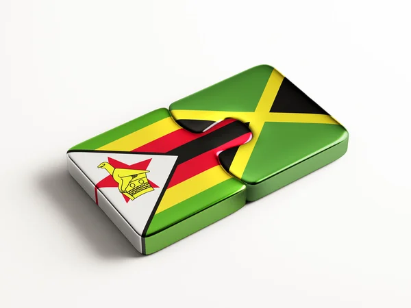 Zimbabwe Jamaica  Puzzle Concept — Stock Photo, Image