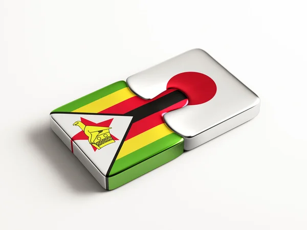 Zimbabwe Japan  Puzzle Concept — Stock Photo, Image