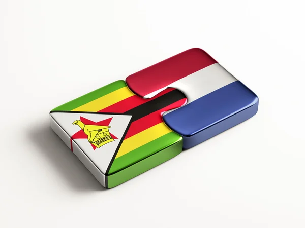 Zimbabwe Netherlands  Puzzle Concept — Stock Photo, Image