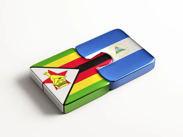 Zimbabwe Nicaragua  Puzzle Concept — Stock Photo, Image