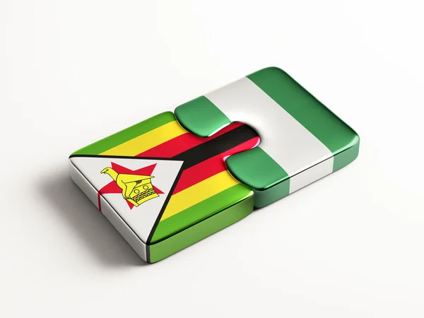 Zimbabwe Nigeria Puzzle Concepto —  Fotos de Stock