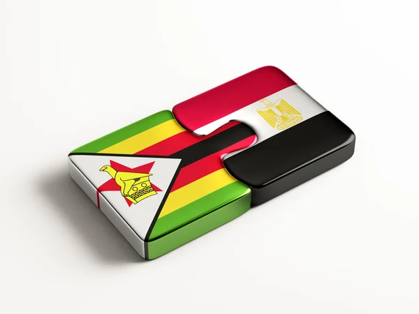 Zimbabwe Egypt  Puzzle Concept — Stock Photo, Image