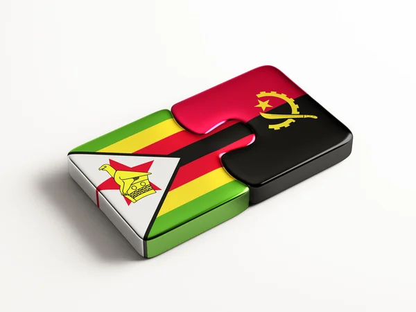 Zimbabwe Angola Puzzle Concepto — Foto de Stock