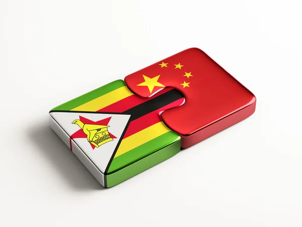 Zimbabwe China Puzzle Concepto — Foto de Stock